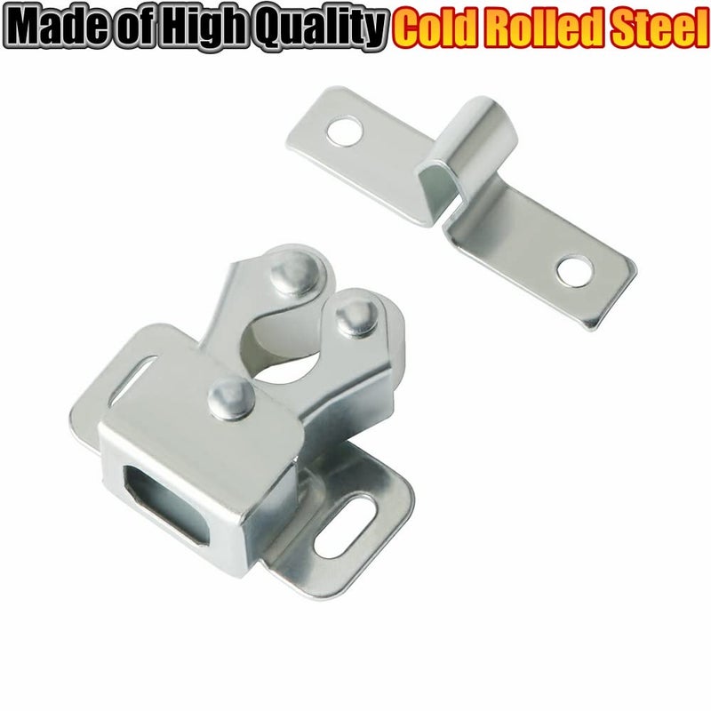 Alise Cabinet Door Latch,Cupboard Closet Doors Catch Closer Double Ball Roller Latches,Cold Rolled Steel Silver CA1000LS-12P(Pack of 12) - Image 2